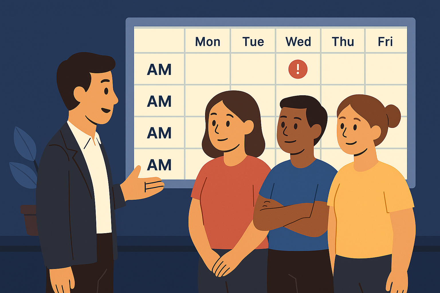 Nurse manager and staff talking